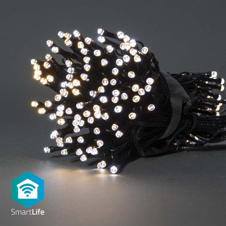 Nedis SmartLife-kerstverlichting | Koord | Wi-Fi | Warm tot Koel Wit | 100 LED\'s | 10.0 m | Android™ / IOS in de groep HUISHOUDEN & TUIN / Smart home / Slimme verlichting bij TP E-commerce Nordic AB (C14823)