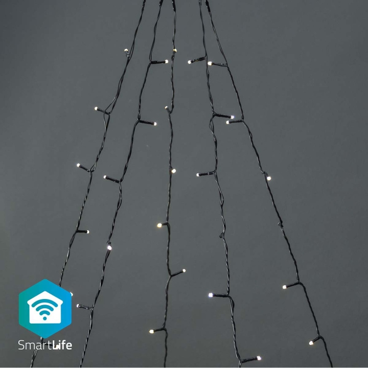 Nedis SmartLife-kerstverlichting | Boom | Wi-Fi | Warm Wit | 200 LED\'s | 20.0 m | 5 x 4 m | Android™ / IOS in de groep HUISHOUDEN & TUIN / Smart home / Slimme verlichting bij TP E-commerce Nordic AB (C14834)