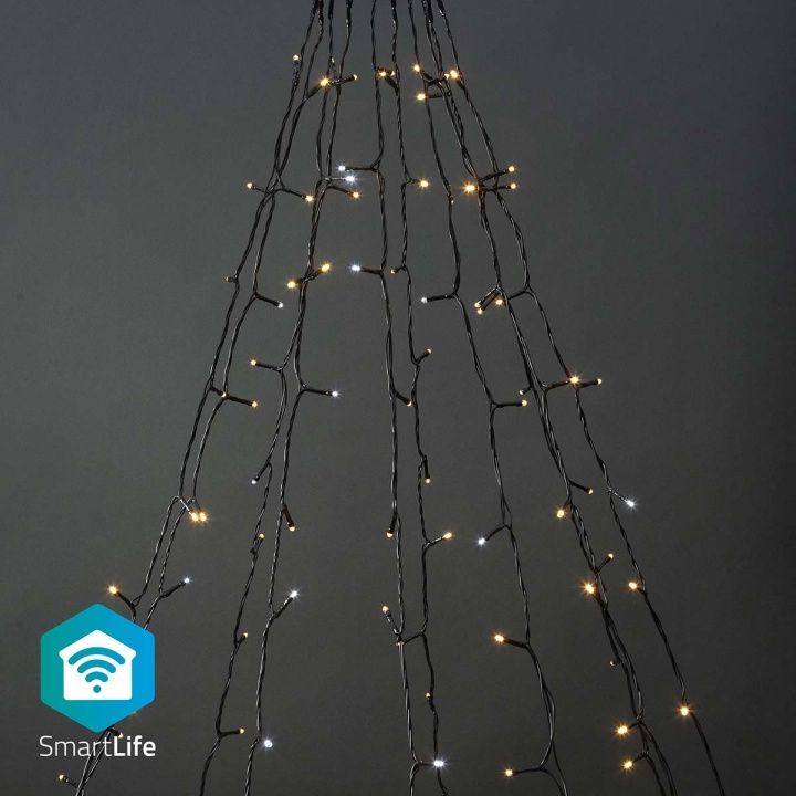Nedis SmartLife-kerstverlichting | Boom | Wi-Fi | Warm tot Koel Wit | 200 LED\'s | 20.0 m | 10 x 2 m | Android™ / IOS in de groep HOME ELECTRONICS / Verlichting / LED strips bij TP E-commerce Nordic AB (C14835)