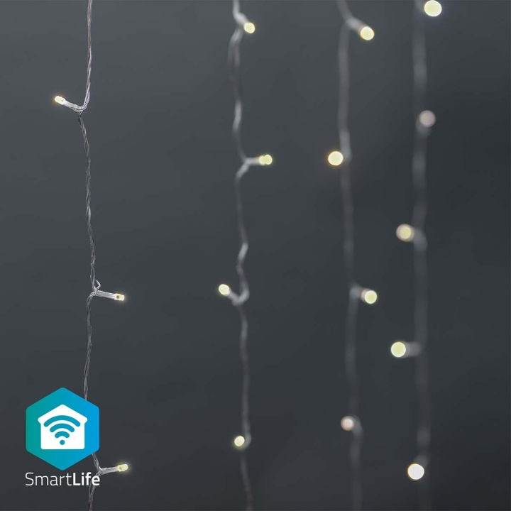 Nedis SmartLife-kerstverlichting | Gordijn | Wi-Fi | Warm Wit | 200 LED\'s | 3.00 m | Android™ / IOS in de groep HUISHOUDEN & TUIN / Smart home / Slimme verlichting bij TP E-commerce Nordic AB (C14840)