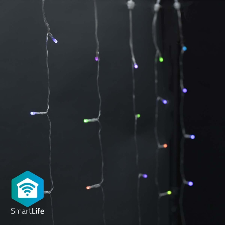 Nedis SmartLife-kerstverlichting | Gordijn | Wi-Fi | RGB | 180 LED\'s | 3 m | Android™ / IOS in de groep HUISHOUDEN & TUIN / Smart home / Slimme verlichting bij TP E-commerce Nordic AB (C14842)