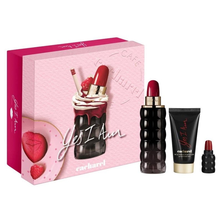 Giftset Cacharel Yes I Am Edp 75ml + Edp 5ml + Body Lotion 50ml in de groep BEAUTY & HEALTH / Cadeausets / Cadeausets voor haar bij TP E-commerce Nordic AB (C14857)