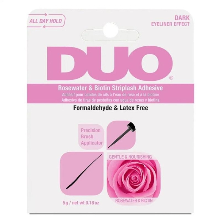 Ardell DUO Rosewater & Biotin Striplash Adhesive - Dark 5 g in de groep BEAUTY & HEALTH / Makeup / Ogen & Wenkbrauwen / Nepwimpers bij TP E-commerce Nordic AB (C14864)