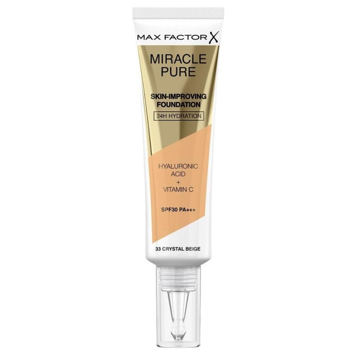 Max Factor Miracle Pure Skin-Improving Foundation 33 Crystal Beige 30ml in de groep BEAUTY & HEALTH / Makeup / Make-up gezicht / Foundation bij TP E-commerce Nordic AB (C15018)