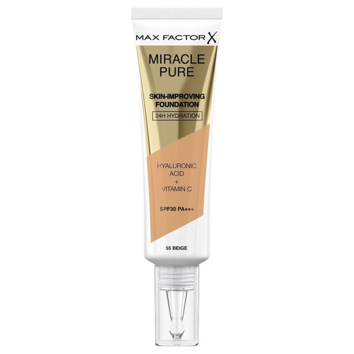 Max Factor Miracle Pure Skin-Improving Foundation 55 Beige 30ml in de groep BEAUTY & HEALTH / Makeup / Make-up gezicht / Foundation bij TP E-commerce Nordic AB (C15020)