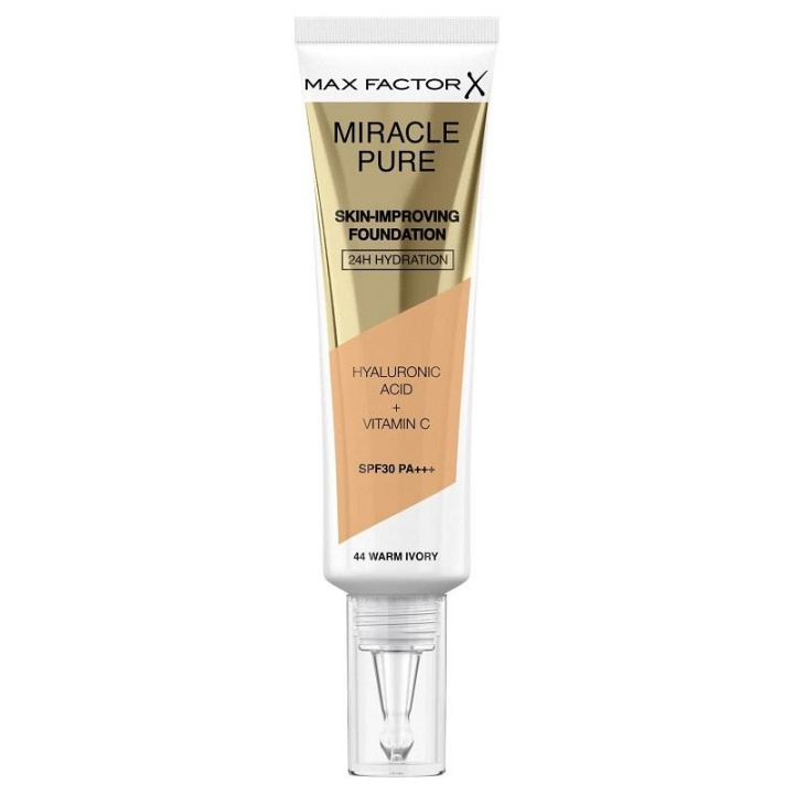 Max Factor Miracle Pure Skin-Improving Foundation 44 Warm Ivory 30ml in de groep BEAUTY & HEALTH / Makeup / Make-up gezicht / Foundation bij TP E-commerce Nordic AB (C15022)