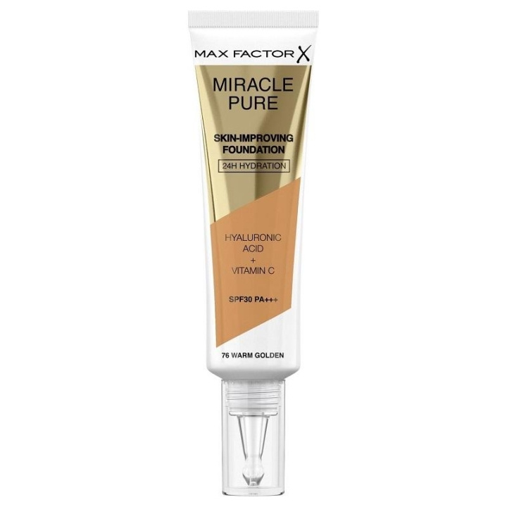 Max Factor Miracle Pure Skin-Improving Foundation 76 Warm Golden 30ml in de groep BEAUTY & HEALTH / Makeup / Make-up gezicht / Foundation bij TP E-commerce Nordic AB (C15023)