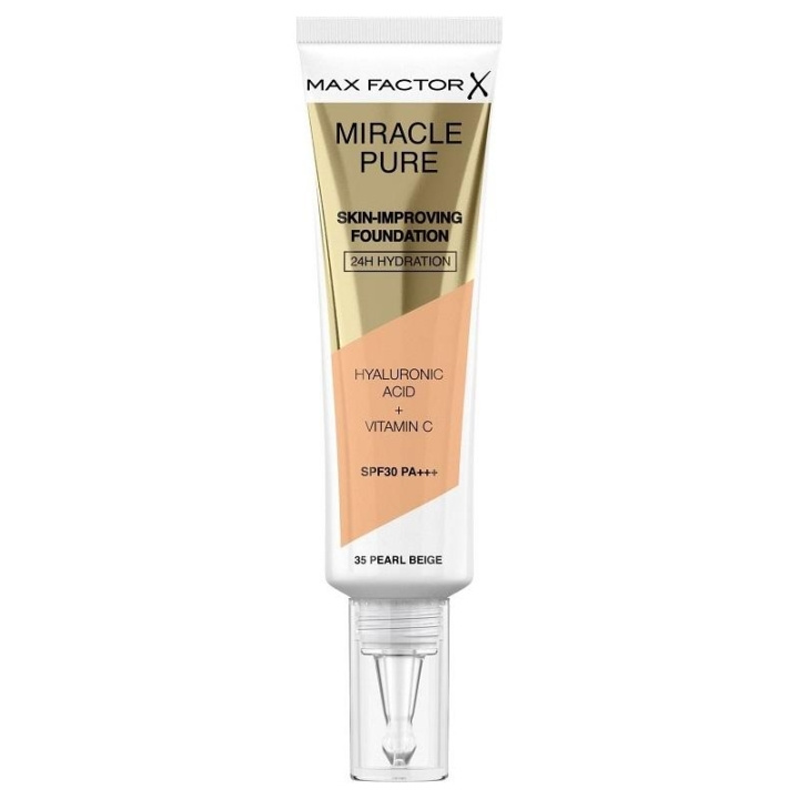 Max Factor Miracle Pure Skin-Improving Foundation 35 Pearl Beige 30ml in de groep BEAUTY & HEALTH / Makeup / Make-up gezicht / Foundation bij TP E-commerce Nordic AB (C15025)
