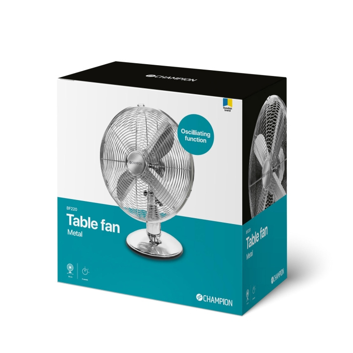 Champion Bordsfläkt 30cm Metall BF220 in de groep HUISHOUDEN & TUIN / Ventilatoren & Klimaatproducten / Tafelventilatoren bij TP E-commerce Nordic AB (C15081)