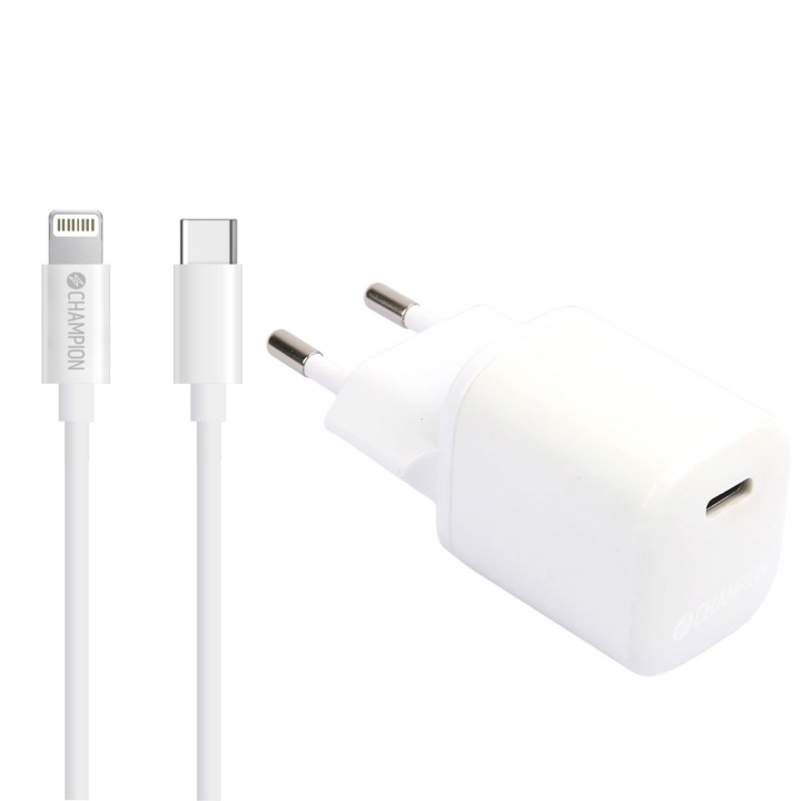 Champion Fast Charge 20W PD/USB-C - Lig in de groep SMARTPHONE & TABLETS / Opladers & Kabels / Wandoplader / Wandoplader Type C bij TP E-commerce Nordic AB (C15244)