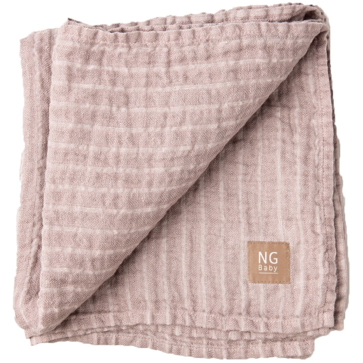 NG Baby LinneFilt Dusty Pink + Ivory s in de groep SPEELGOED, KINDER- & BABYPRODUCTEN / Kindertextiel / Babydekens bij TP E-commerce Nordic AB (C15303)