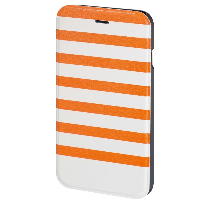 HAMA Mobilewallet DesignLine iPhone6/6S Stripe Orange/white in de groep SMARTPHONE & TABLETS / Mobielbescherming / Apple / iPhone 6/6S bij TP E-commerce Nordic AB (C15490)