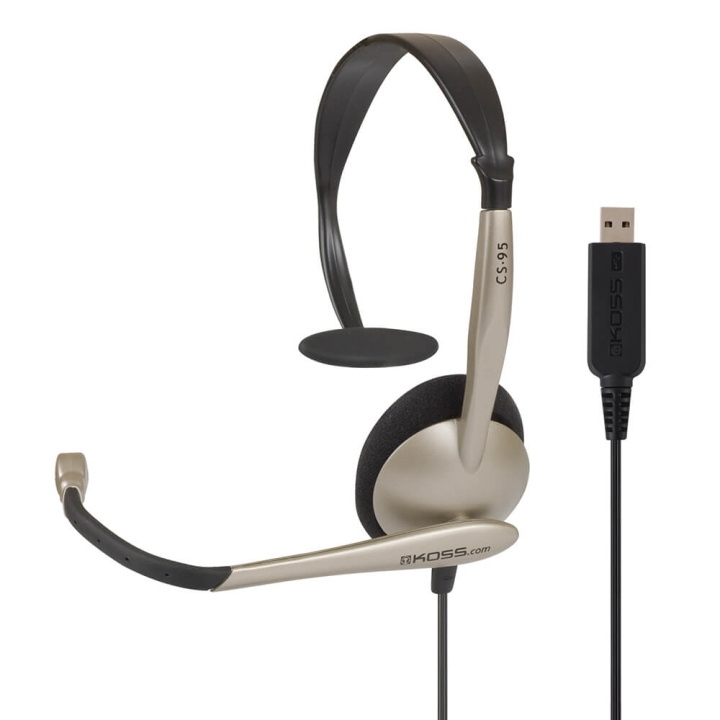 KOSS Headset CS95 Mono On-Ear Mic USB Champagne in de groep COMPUTERS & RANDAPPARATUUR / Computeraccessoires / Koptelefoon bij TP E-commerce Nordic AB (C15639)