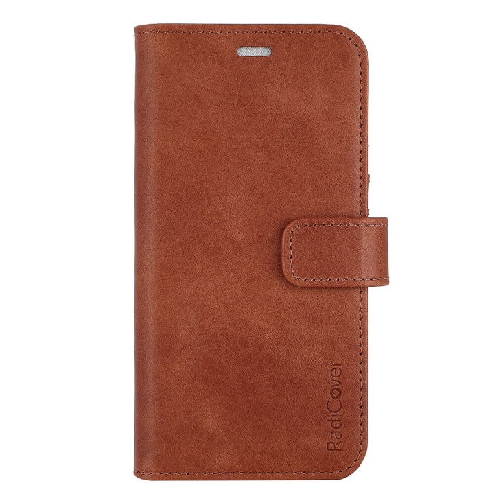 Wallet Case Anti Radiation 2in1 Brown - iPhone 13/14 in de groep SMARTPHONE & TABLETS / Mobielbescherming / Apple / iPhone 14 bij TP E-commerce Nordic AB (C15686)