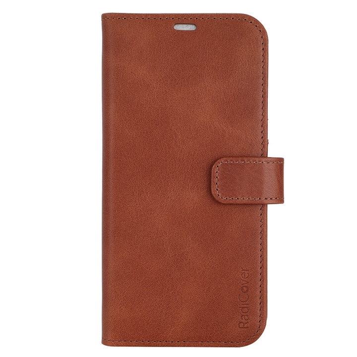 Wallet Case Anti Radiation 2in1 Brown iPhone 14 Plus in de groep SMARTPHONE & TABLETS / Mobielbescherming / Apple / iPhone 14 bij TP E-commerce Nordic AB (C15687)