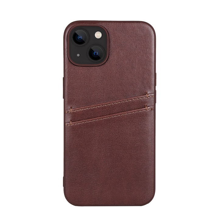 Phone Case PU Brown - iPhone 13/14 in de groep SMARTPHONE & TABLETS / Mobielbescherming / Apple / iPhone 14 bij TP E-commerce Nordic AB (C15705)