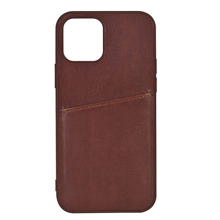 Backcover PU 1 Card iPhone 13 Mini Brown in de groep SMARTPHONE & TABLETS / Mobielbescherming / Apple / iPhone 13 Mini / Hoesjes bij TP E-commerce Nordic AB (C15725)