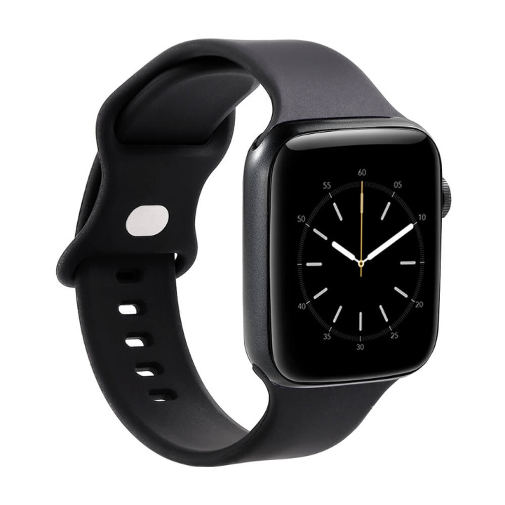 Watch Band Silicone BLACK Apple Watch 38/40/41mm in de groep SPORT, VRIJE TIJD & HOBBY / Smartwatch & Activiteitsmeters / Accessoires bij TP E-commerce Nordic AB (C15820)