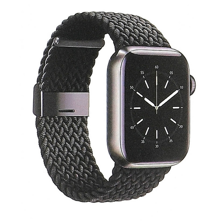 Watch Band Braided BLACK Apple Watch 38/40/41mm in de groep SPORT, VRIJE TIJD & HOBBY / Smartwatch & Activiteitsmeters / Accessoires bij TP E-commerce Nordic AB (C15826)
