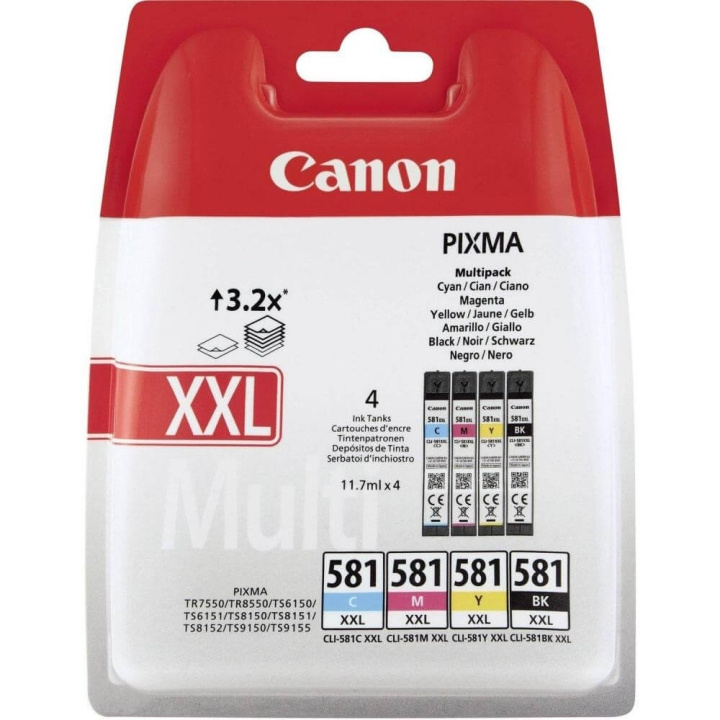 Ink 1998C005 CLI-581XXL Multipack in de groep COMPUTERS & RANDAPPARATUUR / Printers & Accessoires / Inkt & Toner / Inktpatronen / Canon bij TP E-commerce Nordic AB (C15994)