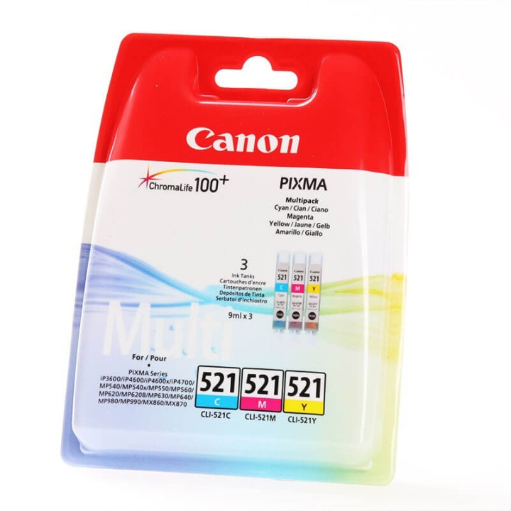 Ink 2934B010 CLI-521 Multipack C/M/Y in de groep COMPUTERS & RANDAPPARATUUR / Printers & Accessoires / Inkt & Toner / Inktpatronen / Canon bij TP E-commerce Nordic AB (C16038)