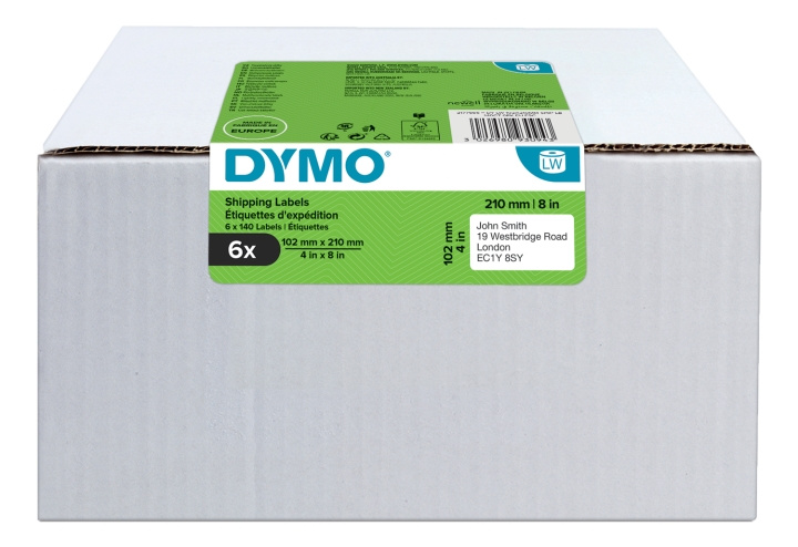 Dymo® LabelWriter 102x210mm, White, 6 Rolls x140 Label in de groep COMPUTERS & RANDAPPARATUUR / Printers & Accessoires / Printers / Label machines & Accessoires / Etiketten bij TP E-commerce Nordic AB (C16193)