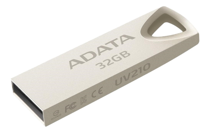 ADATA UV210 32GB USB 2.0 Gold Metal in de groep HOME ELECTRONICS / Opslagmedia / USB-geheugen / USB 2.0 bij TP E-commerce Nordic AB (C16241)