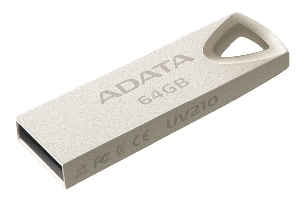 ADATA UV210 64GB USB 2.0 Gold Metal in de groep HOME ELECTRONICS / Opslagmedia / USB-geheugen / USB 2.0 bij TP E-commerce Nordic AB (C16242)