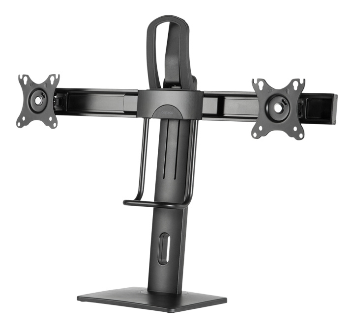 DELTACO Office Vertical Lift Dual Monitor Stand in de groep COMPUTERS & RANDAPPARATUUR / Computermonitor / Monitorarmen & steunen bij TP E-commerce Nordic AB (C16302)