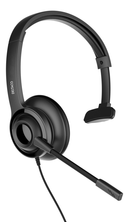 DELTACO Office USB mono headset, volume control, noise reducing mic in de groep COMPUTERS & RANDAPPARATUUR / Computeraccessoires / Koptelefoon bij TP E-commerce Nordic AB (C16399)