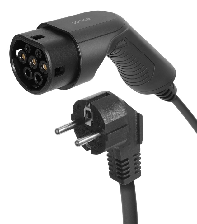 DELTACO e-Charge, cable Mode2, Schuko - type 2, 6-8A, 4+1,5M in de groep AUTO / Laadkabels & Oplaadboxen voor Elektrische auto bij TP E-commerce Nordic AB (C16414)