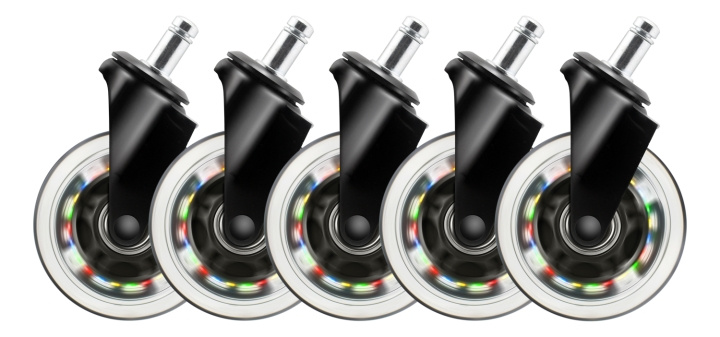 DELTACO GAMING Rainbow Rubber Casters for Gaming Chair in de groep COMPUTERS & RANDAPPARATUUR / GAMING / Gaming stoelen bij TP E-commerce Nordic AB (C16424)