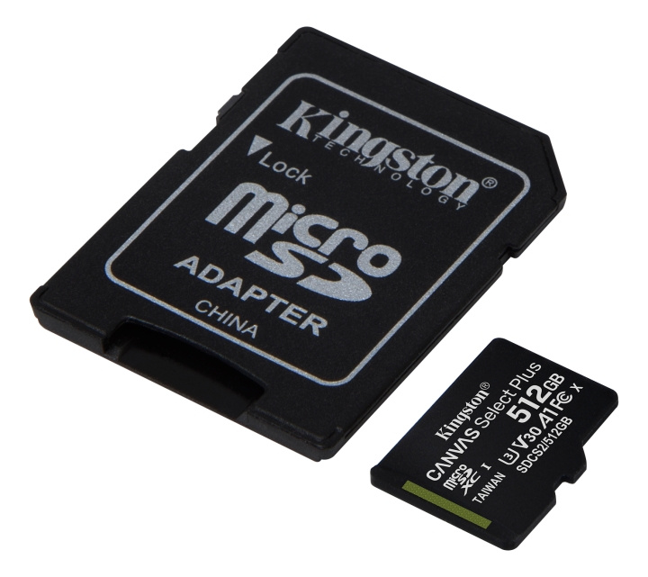 Kingston 512GB micSDXC Canvas Select Plus 100R A1 C10 Card + ADP in de groep HOME ELECTRONICS / Opslagmedia / Geheugenkaarten / MicroSD/HC/XC bij TP E-commerce Nordic AB (C16605)