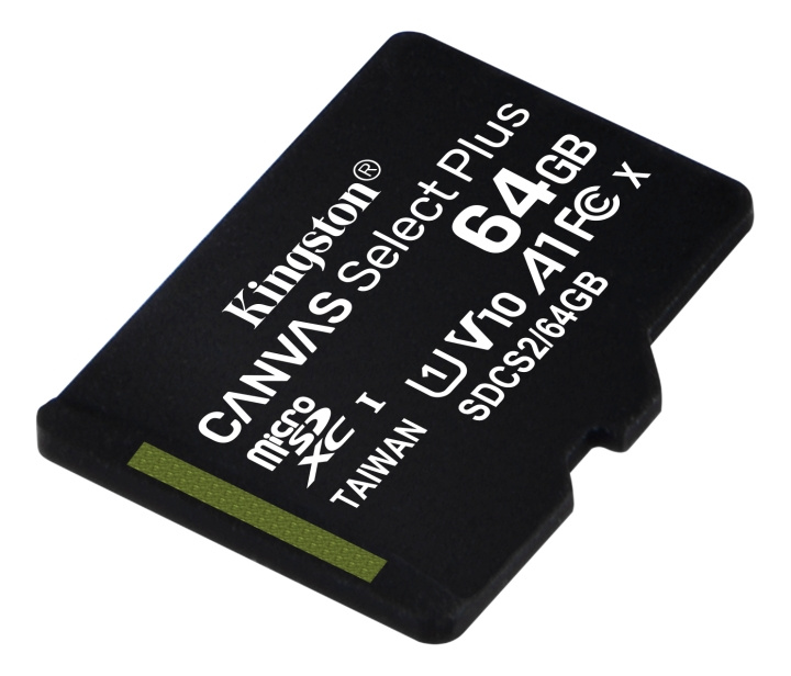 Kingston 64GB micSDXC Canvas Select Plus 100R A1 C10 1-pack w/o ADP in de groep HOME ELECTRONICS / Opslagmedia / Geheugenkaarten / MicroSD/HC/XC bij TP E-commerce Nordic AB (C16606)