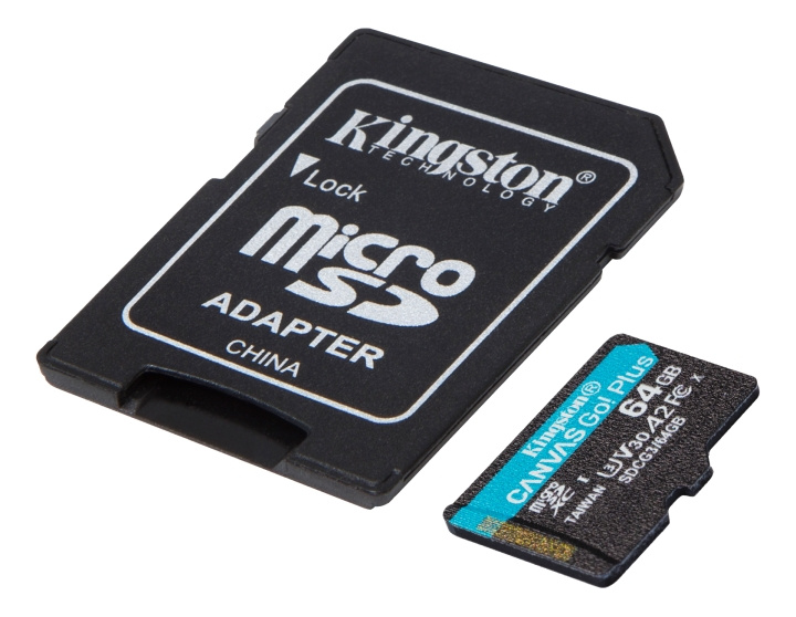 Kingston 64GB microSDXC Canvas Go Plus 170R A2 U3 V30 Card + ADP in de groep HOME ELECTRONICS / Opslagmedia / Geheugenkaarten / MicroSD/HC/XC bij TP E-commerce Nordic AB (C16614)