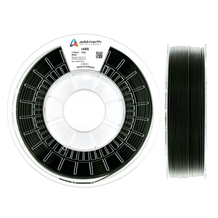 ADDNORTH rABS 1.75mm 750g Black in de groep COMPUTERS & RANDAPPARATUUR / Printers & Accessoires / Printers / 3D-printer en Accessoires / Tillbehör bij TP E-commerce Nordic AB (C17039)