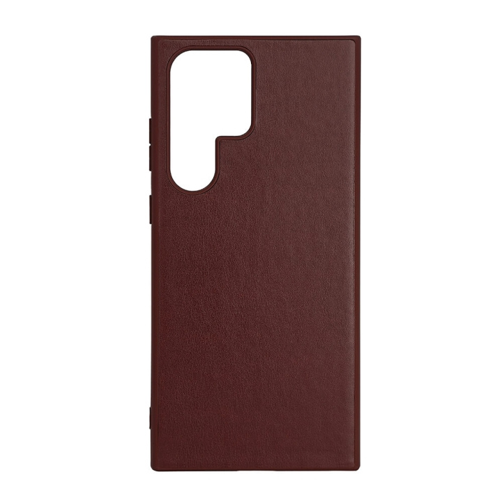 Phone case PU Brown - Samsung S23 Ultra 5G in de groep SMARTPHONE & TABLETS / Mobielbescherming / Samsung bij TP E-commerce Nordic AB (C17080)