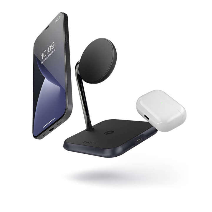 ZENS Wireless Charger 3in1 Alu 10W Qi Fast Charge Black in de groep SMARTPHONE & TABLETS / Opladers & Kabels / Draadloze Qi-oplader bij TP E-commerce Nordic AB (C17095)