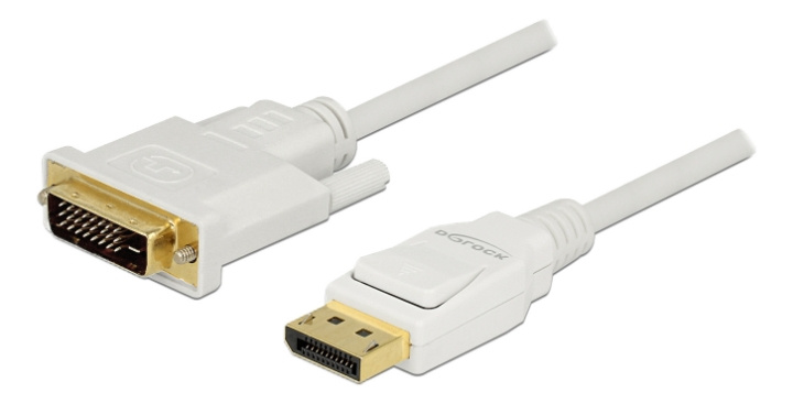 Cable Displayport 1.2 male > DVI 24+1 male passive 2 m white in de groep COMPUTERS & RANDAPPARATUUR / Computerkabels / DisplayPort / Kabels bij TP E-commerce Nordic AB (C17476)
