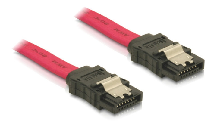 DeLOCK SATA-kabel, 3Gb/s, låsclip, 0,5m, röd in de groep COMPUTERS & RANDAPPARATUUR / Computerkabels / Interne / SATA bij TP E-commerce Nordic AB (C17485)