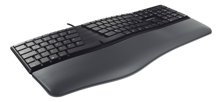 Cherry KC 4500 Ergo keyboard, ergonomic designed keyboard, black in de groep COMPUTERS & RANDAPPARATUUR / Muizen en toetsenborden / Toetsenborden / Met kabel bij TP E-commerce Nordic AB (C17601)