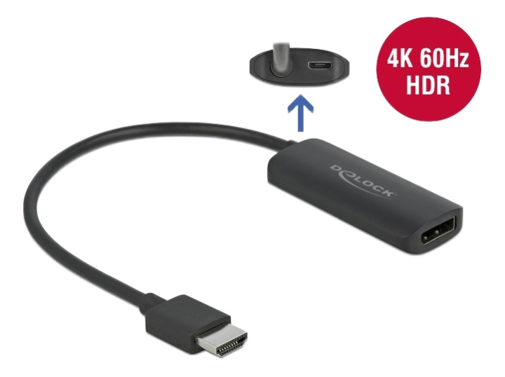 Delock Adapter HDMI-A male to DisplayPort female 4K 60 Hz in de groep COMPUTERS & RANDAPPARATUUR / Computerkabels / DisplayPort / Adapters bij TP E-commerce Nordic AB (C17655)
