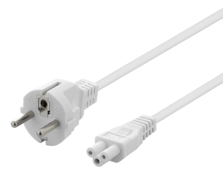 DELTACO apparatkabel, rak CEE 7/7 - rak IEC C5, 0,5m, 3X0.75mm2, vit in de groep COMPUTERS & RANDAPPARATUUR / Computerkabels / Elektrische kabels bij TP E-commerce Nordic AB (C17720)