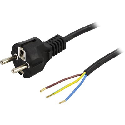 DELTACO Earthed device cable, straight CEE 7/7 max 250V / 10A, 2m in de groep COMPUTERS & RANDAPPARATUUR / Computerkabels / Elektrische kabels bij TP E-commerce Nordic AB (C17727)