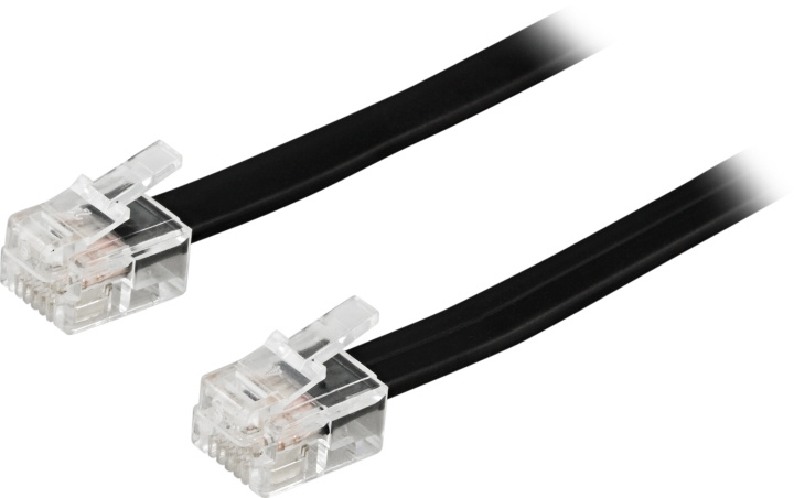 DELTACO modularkablage RJ12/6C 3m, svart in de groep HOME ELECTRONICS / Kabels & Adapters / Telefoonkabels & Adapters bij TP E-commerce Nordic AB (C17743)