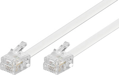 DELTACO modularkabel, 6P4C(RJ11) till 6P4C(RJ11), 2m, vit in de groep HOME ELECTRONICS / Kabels & Adapters / Telefoonkabels & Adapters bij TP E-commerce Nordic AB (C17744)