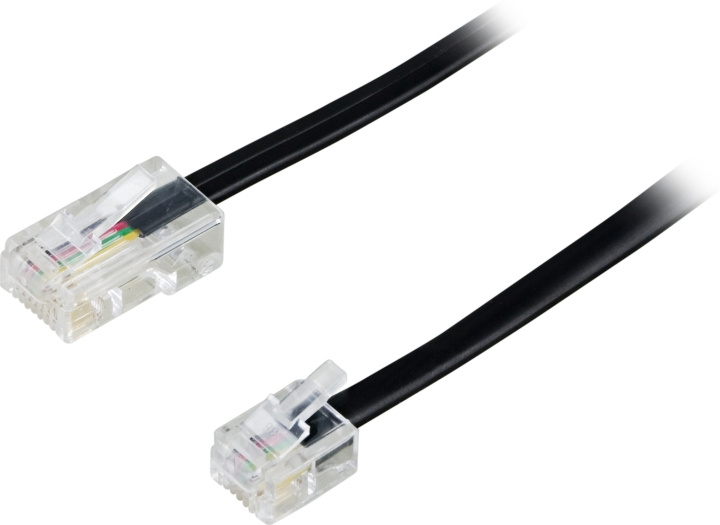 DELTACO modularkabel, 8P4C till 6P4C(RJ11), 5 m, svart in de groep HOME ELECTRONICS / Kabels & Adapters / Telefoonkabels & Adapters bij TP E-commerce Nordic AB (C17757)
