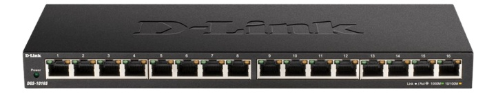 D-Link 16-Port 10/100/1000Mbps Unmanaged Gigabit Ethernet Switch in de groep COMPUTERS & RANDAPPARATUUR / Netwerk / Schakelaars bij TP E-commerce Nordic AB (C17782)