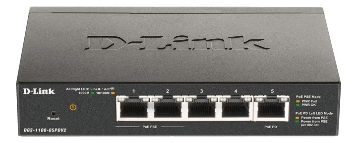 D-Link 5-Port Gigabit PoE Smart Managed Switch with 1 PD port in de groep COMPUTERS & RANDAPPARATUUR / Netwerk / Schakelaars bij TP E-commerce Nordic AB (C17783)