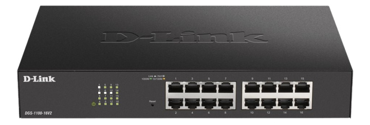 D-Link 16-Port Gigabit Smart Managed Switch in de groep COMPUTERS & RANDAPPARATUUR / Netwerk / Schakelaars / 10/100/1000Mbps bij TP E-commerce Nordic AB (C17785)